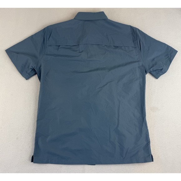 Eddie Bauer Ripstop Guide Shirt Cadet Blue Vented Mens Medium Short Sleeve NWT - Picture 7 of 8